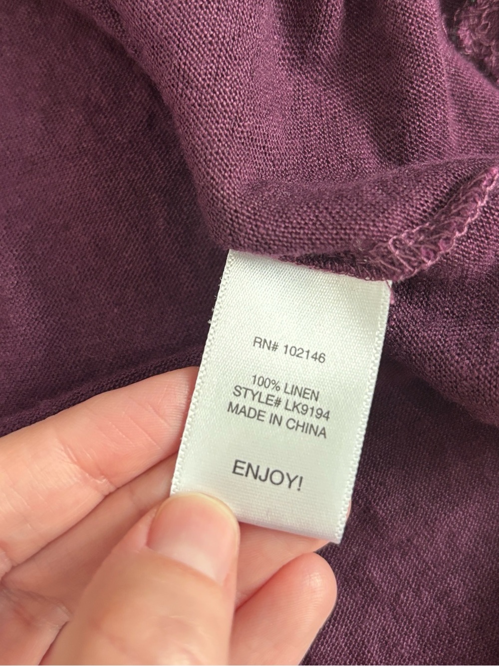 Michael Stars Linen Purple Long Sleeve 100% Linen Shirt Women’s Size XS - Picture 3 of 4